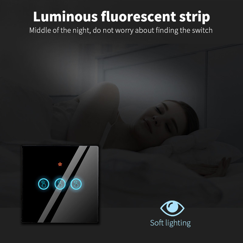 Wireless Touch Wandschalter Sets RF433 1gang Luxus Glas Panel Fernbedienung Schalter Licht Unterstützung Sprachsteuerung