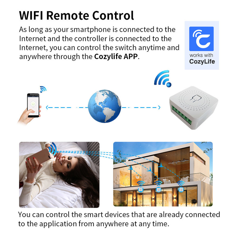 DIY Homekit Smart Switch MINI Smart Home Modifier Tuya Zigbee Relay Modul unterstützt Fernbedienung und Sprachsteuerung einfach zu installieren
