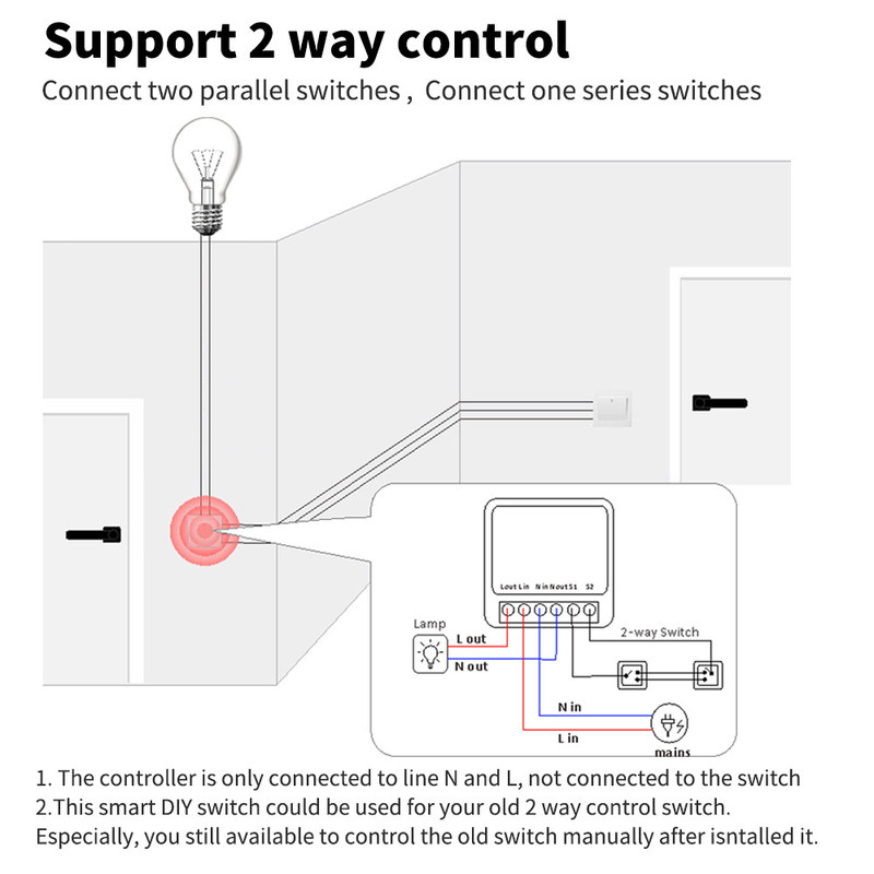 DIY Homekit Smart Switch MINI Smart Home Modifier Tuya Zigbee Relay Modul unterstützt Fernbedienung und Sprachsteuerung einfach zu installieren