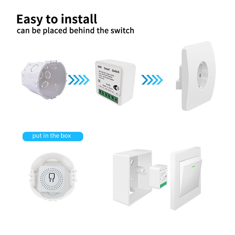 DIY Homekit Smart Switch MINI Smart Home Modifier Tuya Zigbee Relay Modul unterstützt Fernbedienung und Sprachsteuerung einfach zu installieren