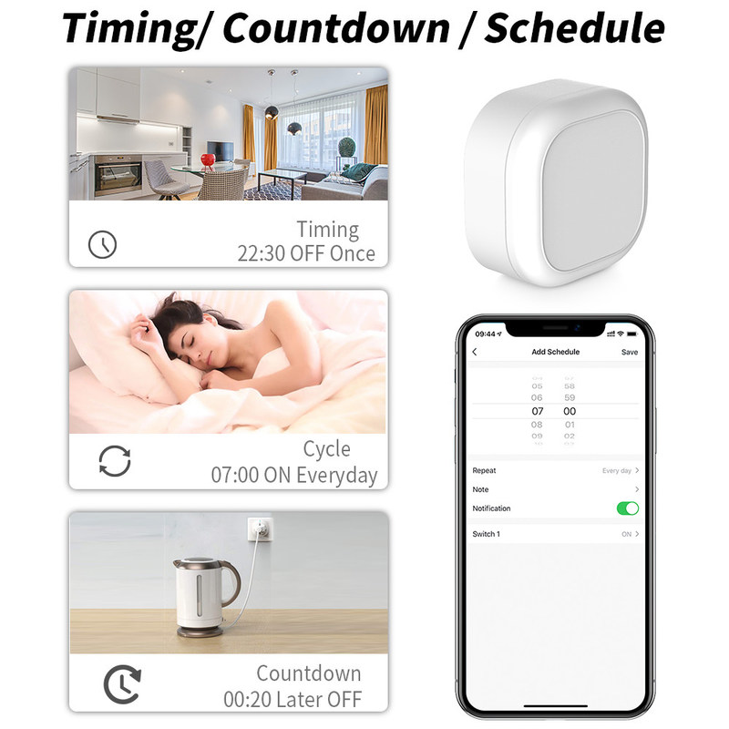 Smart Home Automation Fernleuchtschalter 16A Breaker Modul Tuya Smart Timer Wandlicht Schalter Unterstützung Sprachsteuerung