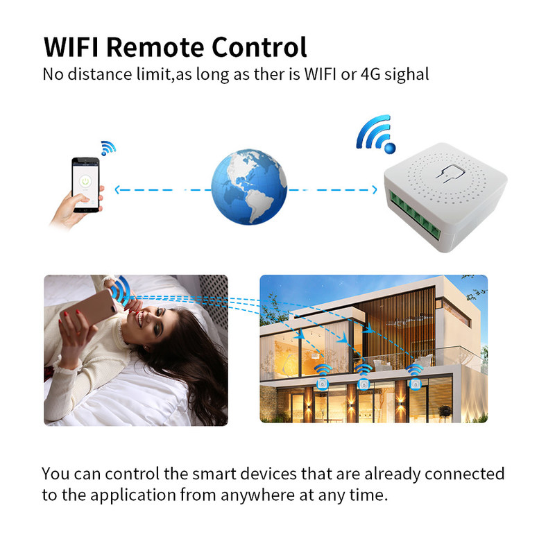 Schalter-intelligentes Unterbrecher-Modul-Smart-Leben APPfernsteuerungsschalter-Sprachrelais-Timer Tuya 16A 10A Wifi