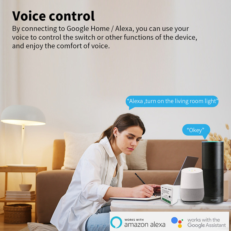 Tuya Alexa Timer Smart Switch 10A Relay Modul Funktion Fernbedienung Smart Switch Unterstützung von Google Alexa Sprachsteuerung einfache Installation