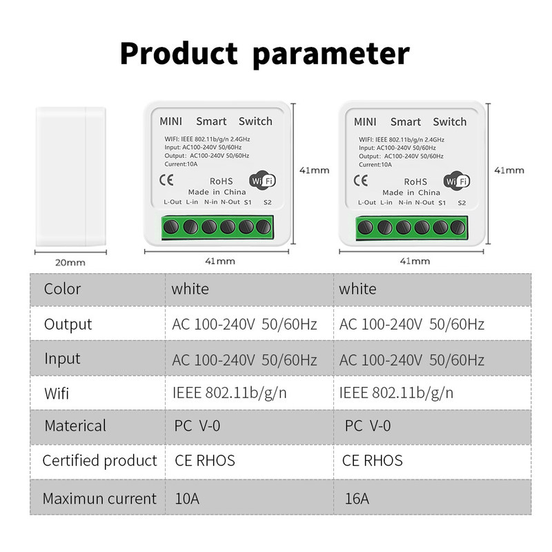 Tuya Alexa Timer Smart Switch 10A Relay Modul Funktion Fernbedienung Smart Switch Unterstützung von Google Alexa Sprachsteuerung einfache Installation