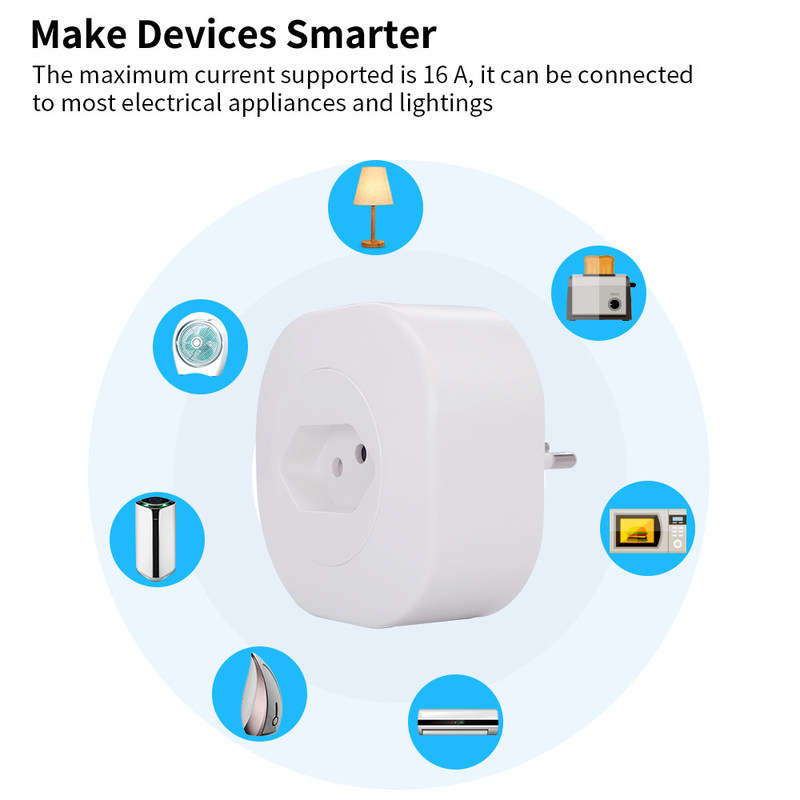 Sockel-Steckdose-Brasiliens Tuya WIFI Smart intelligenter Boden-Standardsockel 16A 220V 127V 50Hz