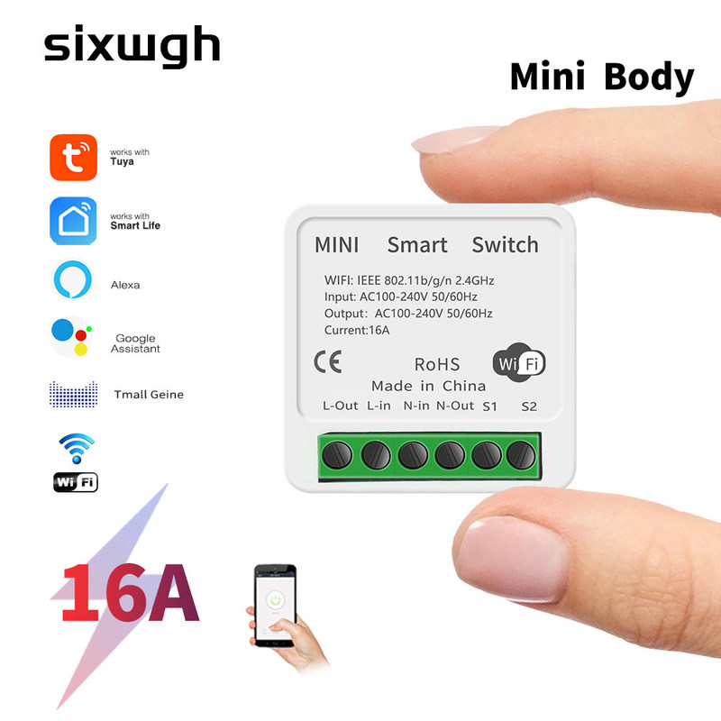Schalter-intelligentes Unterbrecher-Modul-Smart-Leben APPfernsteuerungsschalter-Sprachrelais-Timer Tuya 16A 10A Wifi
