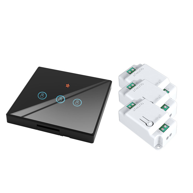 10A Feuerdicht ABS Homekit Smart Switch gehärtet Glasplatte Drei Ein-/Aus-Schalter unterstützen Fernbedienung