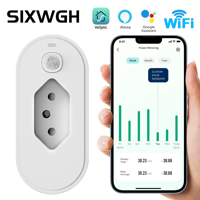 Wifi-Wandsteckdose Steuer PC Sockel 16A 10A Smart im Freien feuerbeständige Sprach