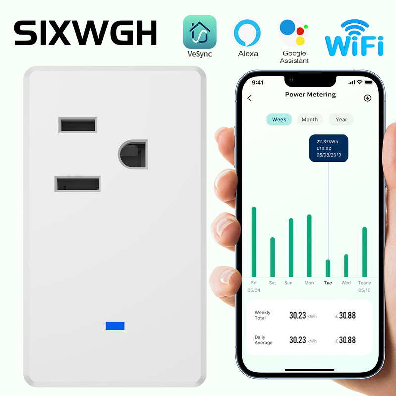 FCC bestätigte Stromversorgung Tuya Zigbee Wand Wifi-Sockel-2200W 50*50*84mm Sockel