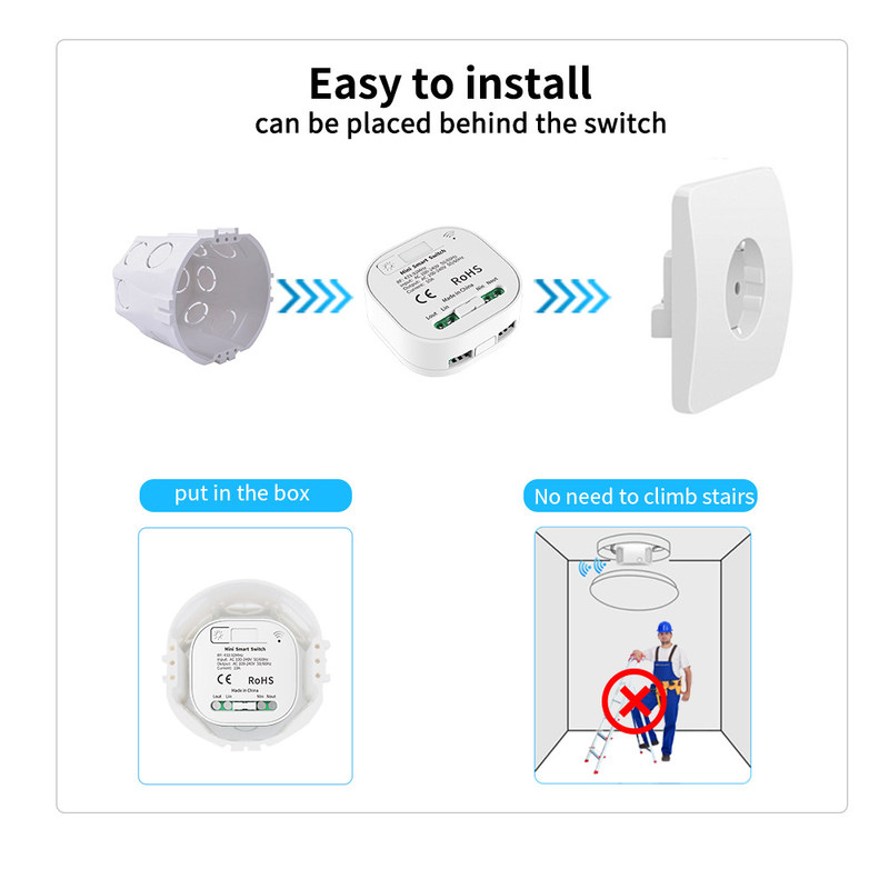 intelligenter Schalter 2a 250v Whz01 Zigbee rundete Eckschwächeren Schalter des unterbrecher-Rf433 Homekit