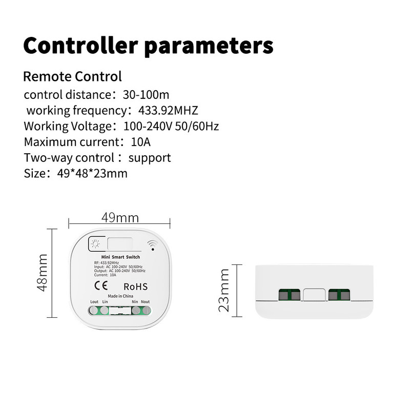 Weißer Schalter 86*86*40mm Zigbee intelligenter Faden-Lichtschalter Wechselstroms 100-240V Homekit