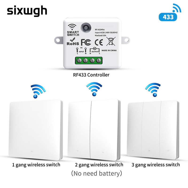 Tuya Wireless Fernbedienung Schalter Steuerung und Empfänger Übereinstimmung mit Tuya Modul Unterstützung Google Alexa Sprachsteuerung