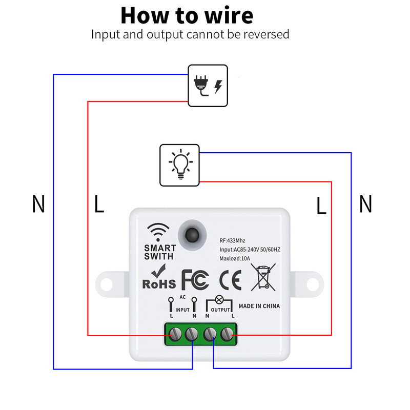 Tuya Wireless Fernbedienung Schalter Steuerung und Empfänger Übereinstimmung mit Tuya Modul Unterstützung Google Alexa Sprachsteuerung