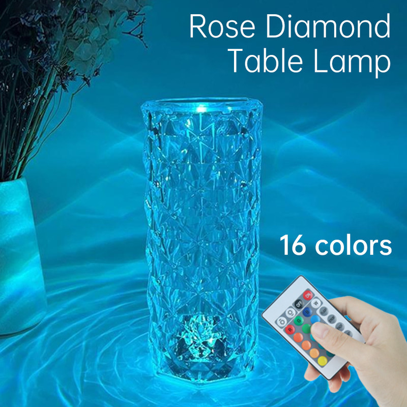 Moderne dreifarbige RGB bunte Rose Tischlampe Berührungsteuerung Unendliche Dimming