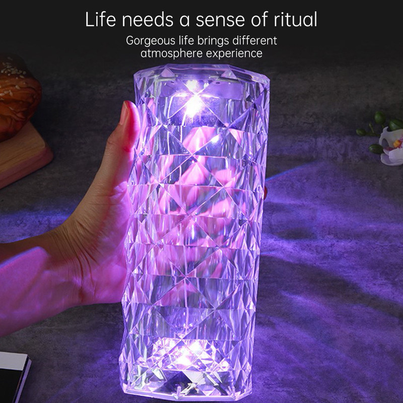 Moderne dreifarbige RGB bunte Rose Tischlampe Berührungsteuerung Unendliche Dimming