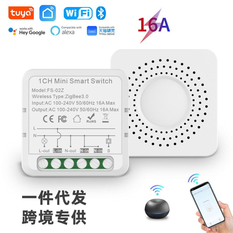 Wifi-Smart-Switches Fernsteuerung und Sprachsteuerung mit Planung und Automatisierung, Energieüberwachung, einfache Installation und Einrichtung,