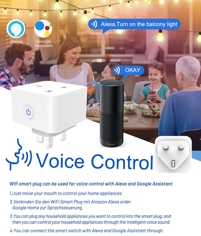 tuya wifi Smart Socket Fernsteuerung & Stimme Stecker mit Planung und Automatisierung Funktionen unterstützen Alexa Sprachsteuerung