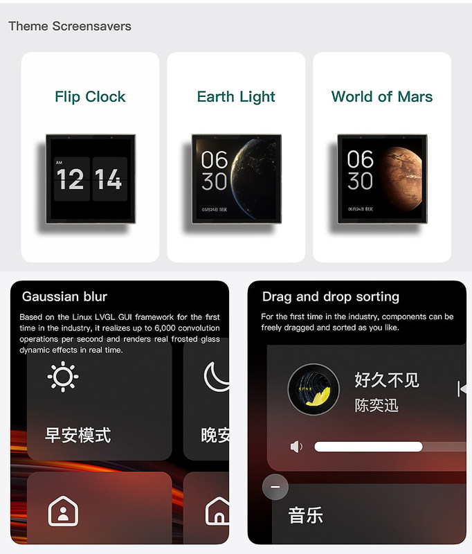 Breite Reichweite Smart Display Controller Smart Home Touchscreen Panel Mehrere Protokolle Funktion eingebaute Vice-Funktionen
