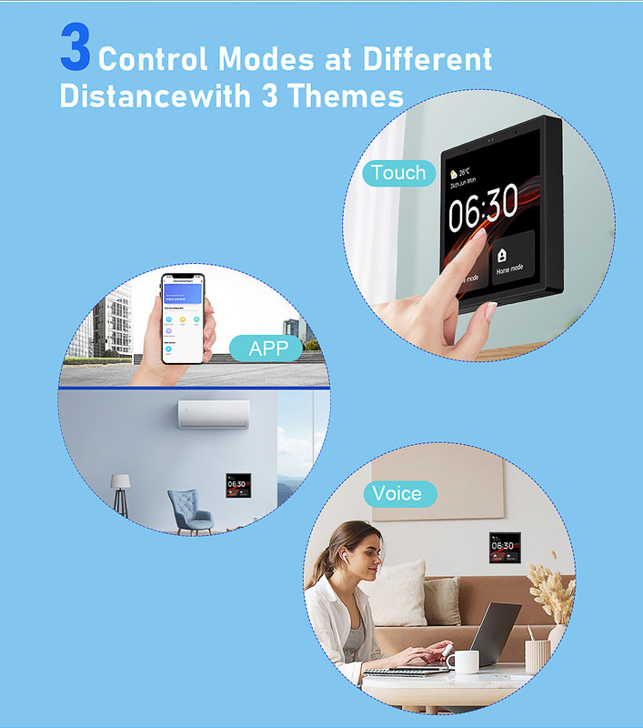 110V-240V Schwarz Smart Home Touch Screen Smart Home Steuerung Panel mehrfache intelligente Verbindung eingebaute Sprachsteuerung
