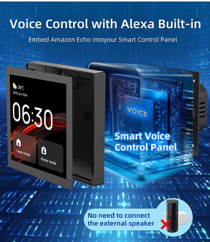 4 Zoll Smart Display Controller Die perfekte intelligente Heimautomation Lösung mit allen Smart Home Produkten verbunden