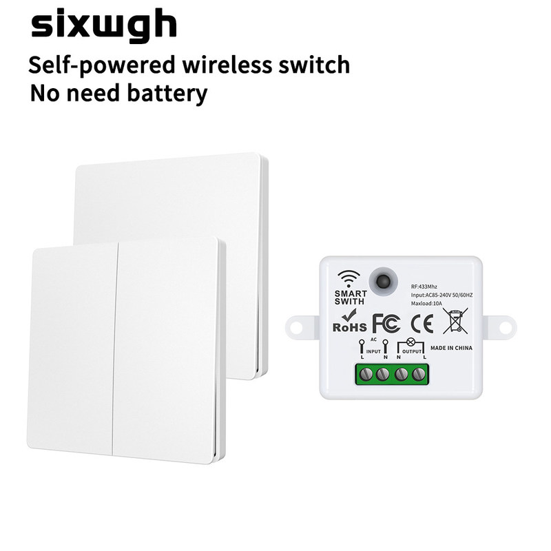 ABS Wireless Remote Control Switch 86*86*32mm Für einfache Bedienung keine Batterie benötigt mehrere Steuerszenenoptionen.