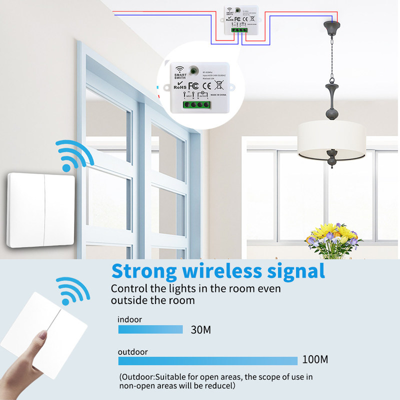 ABS Wireless Remote Control Switch 86*86*32mm Für einfache Bedienung keine Batterie benötigt mehrere Steuerszenenoptionen.