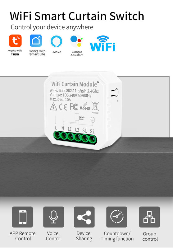 Wifi-Smart-Switches Fernsteuerung und Sprachsteuerung mit Planung und Automatisierung, Energieüberwachung, einfache Installation und Einrichtung