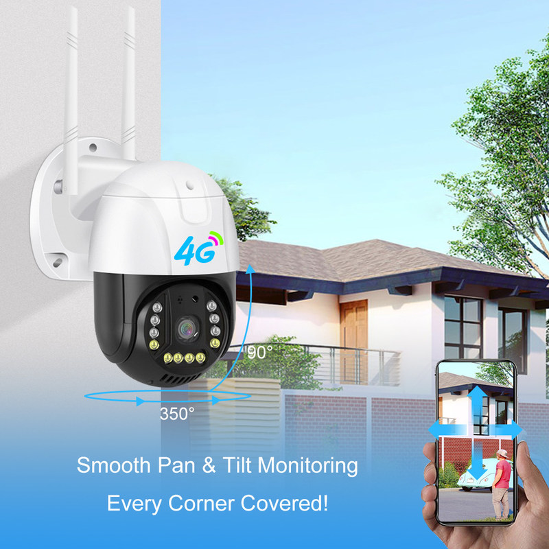 4G-Version 1080p Smart Drehkamera mit Nachtsicht Fortgeschrittene Überwachungstechnologie bieten Sicherheitssystem