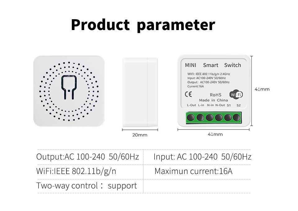 Mini-Smart Breaker Zuverlässige Smart-Lösung - Wi-Fi-fähiger Standard - Kompaktes Gerät bset Wahl, um alte Schaltkreise neu zu installieren