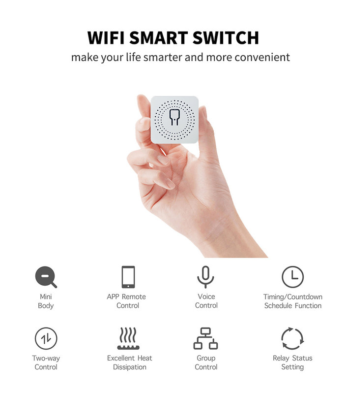 Mini-Smart Breaker Zuverlässige Smart-Lösung - Wi-Fi-fähiger Standard - Kompaktes Gerät bset Wahl, um alte Schaltkreise neu zu installieren