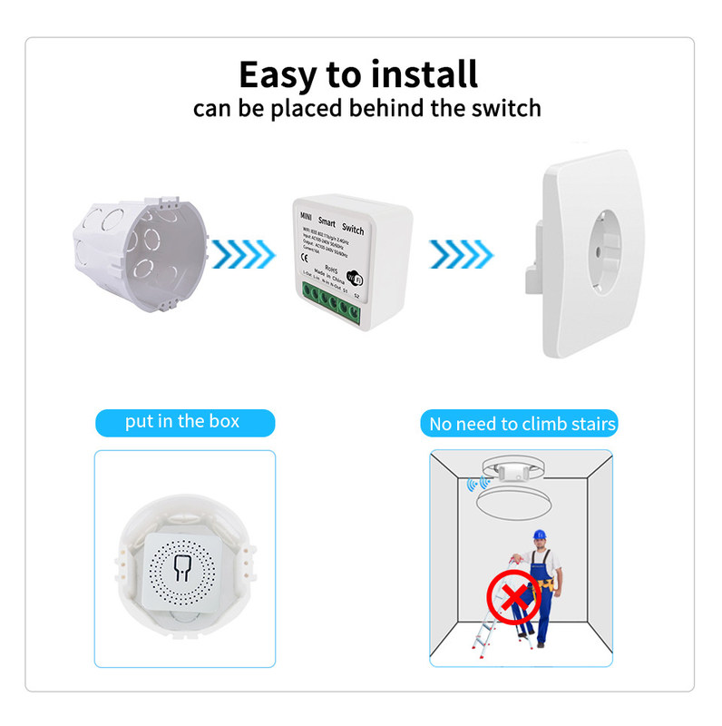 Mini-Smart Breaker Zuverlässige Smart-Lösung - Wi-Fi-fähiger Standard - Kompaktes Gerät bset Wahl, um alte Schaltkreise neu zu installieren