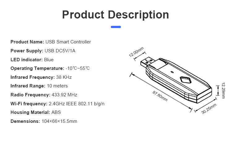 USB-Version universell Homekit Smart Switch Nennspannung 3V-5V leicht tragbar und unterstützt Fernbedienung viele Funktionen