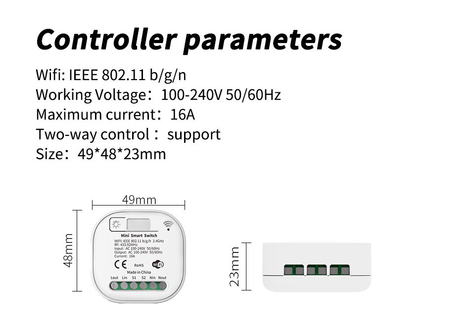 Smart Home Automation Fernleuchtschalter 16A Breaker Modul Tuya Smart Timer Wandlicht Schalter Unterstützung Sprachsteuerung