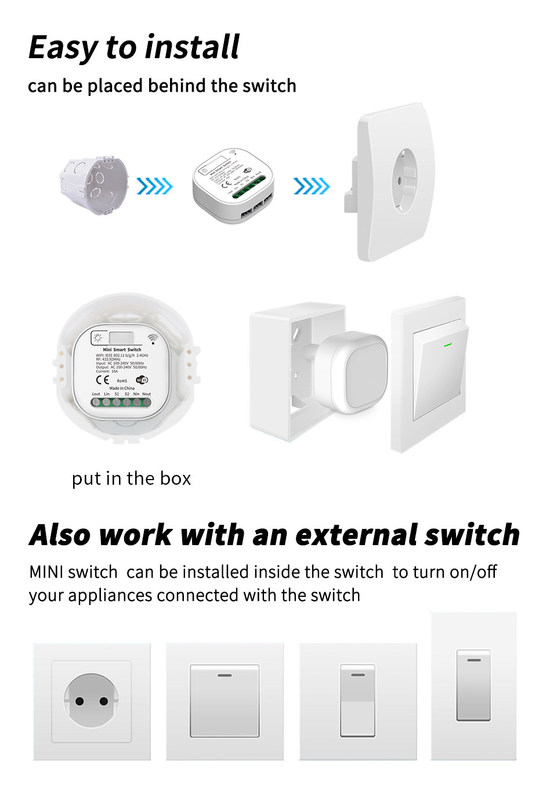 Smart Home Automation Fernleuchtschalter 16A Breaker Modul Tuya Smart Timer Wandlicht Schalter Unterstützung Sprachsteuerung