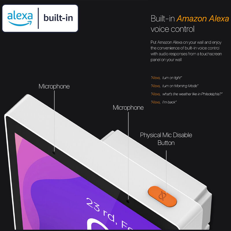 SIXWGH 5-Zoll Smart Control Panel mit integriertem Alexa, Touchscreen, wasserdicht, 7MP Kamera, Zigbee Gateway, Edge Computing, Smart Home