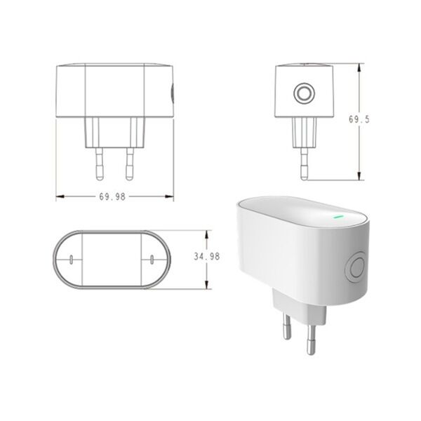 SIXWGH Tuya SmartLife Multi-Protocol Gateway Zigbee 3.0+ für + BLE Mesh Hub Wi-Fi funktioniert mit Alexa/Google Home EU Steckgeräte
