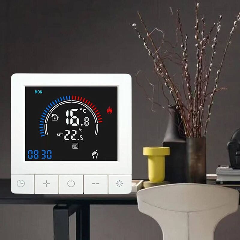SIXWGH Tuya Smart Thermostat Wi-Fi App-Steuerung OLED-Display Schieberegler-Design Sprachsteuerung 7-Tage-Zeitplan 16A Last für Zuhause