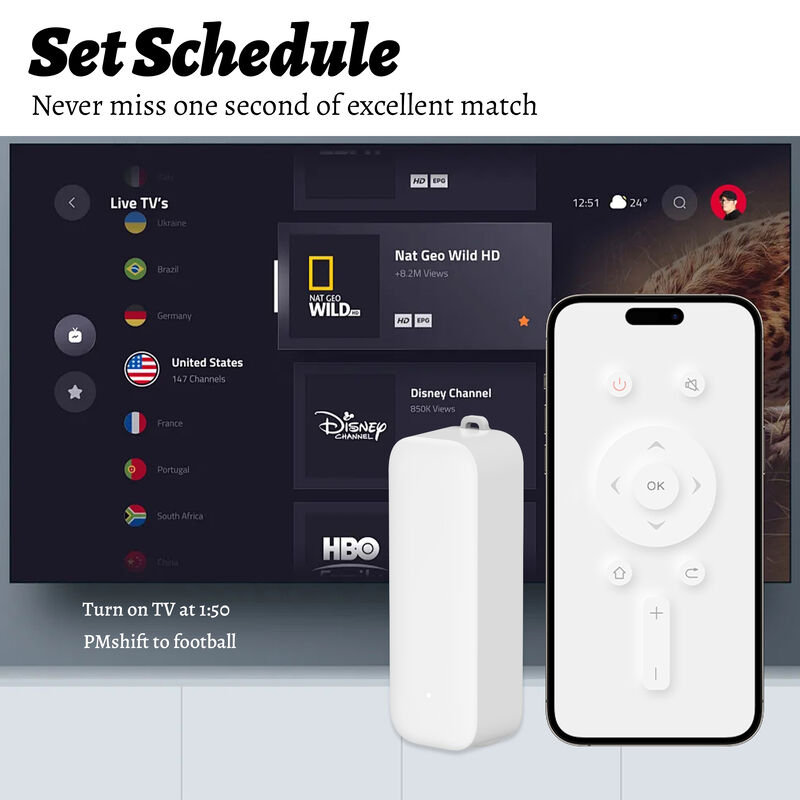 SIXWGH Factory Direct Smart IR Fernbedienung App-Steuerung über Tuya Batteriebetriebene Verwendung Drehbares Design OEM Custom LogoErhältlich