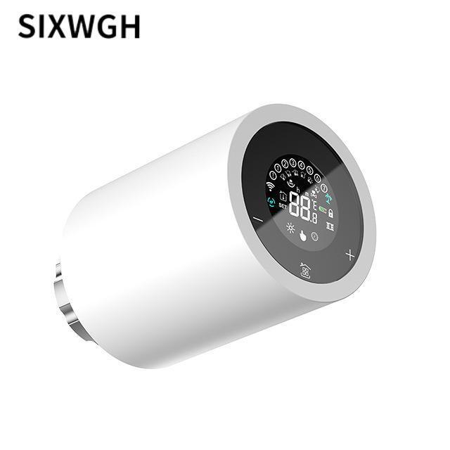 SIXWGH Tuya Zigbee & Wi-Fi Smart LCD Touchscreen Thermostatik Kühlerventil Programmierbare Temperaturkontrolle APP Stimme Eco Home
