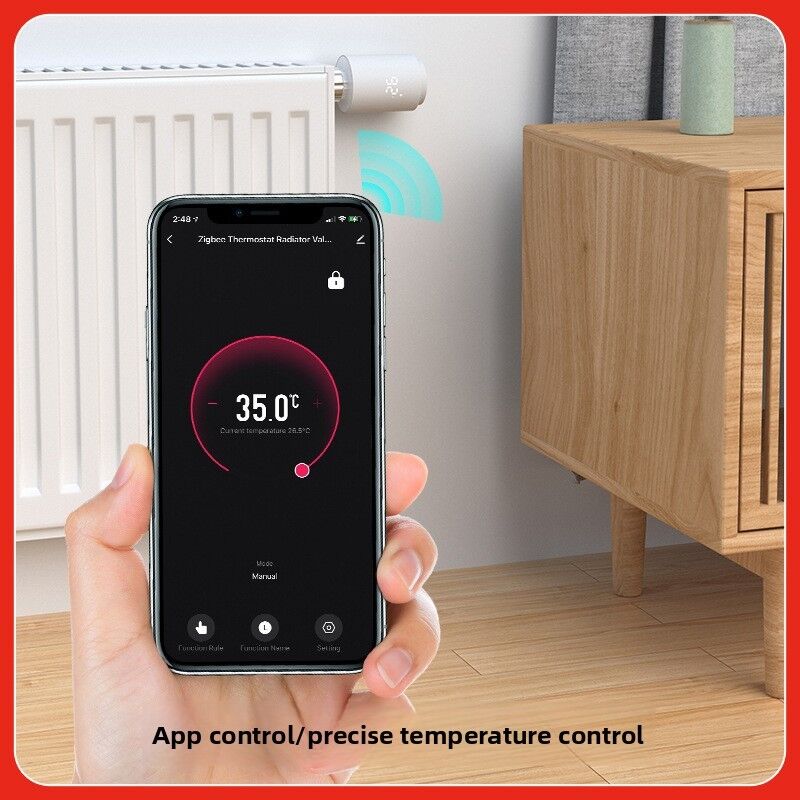 SIXWGH Tuya Zigbee & Wi-Fi Smart LCD Touchscreen Thermostatik Kühlerventil Programmierbare Temperaturkontrolle APP Stimme Eco Home