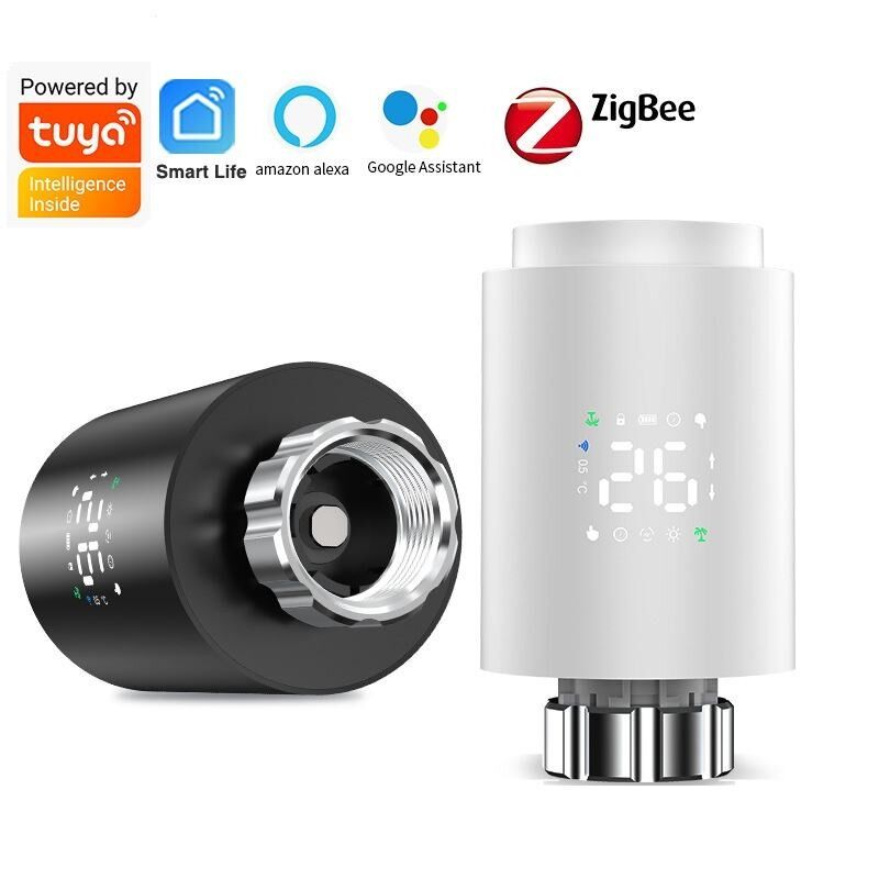 SIXWGH Zigbee 3.0 Smart Thermostatic Radiator Valve (TRV) Alexa/Google Assistant Tuya App 7-Tage programmierbare drahtlose Heizung