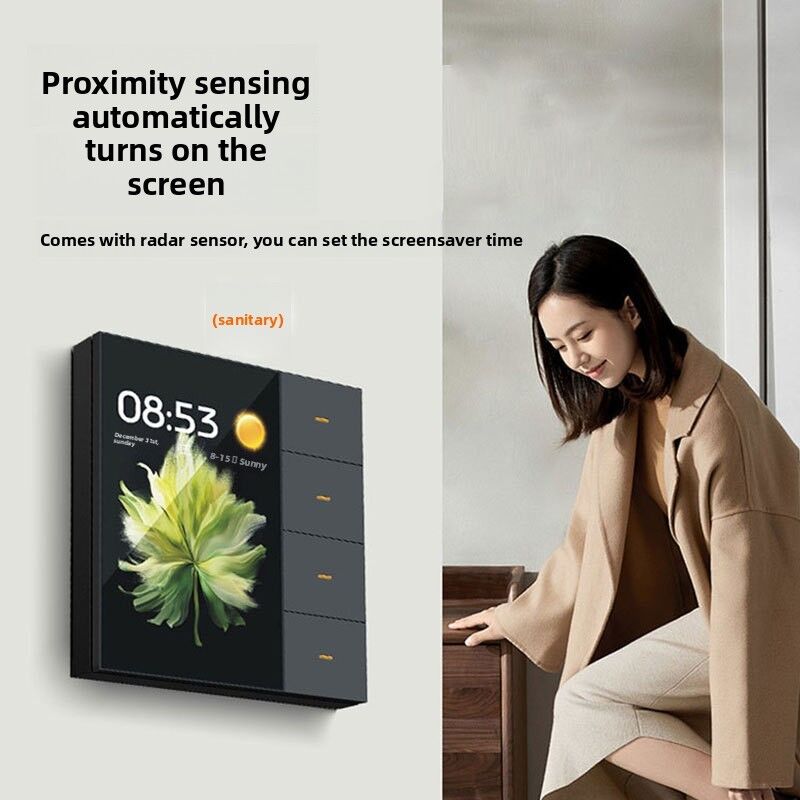 SIXWGH Smart Life Smart Touch Wand Schalter 4-fach WiFi Zigbee Panel Radar Sensor Bunt Individuell Luxus Haus Hotel Büro