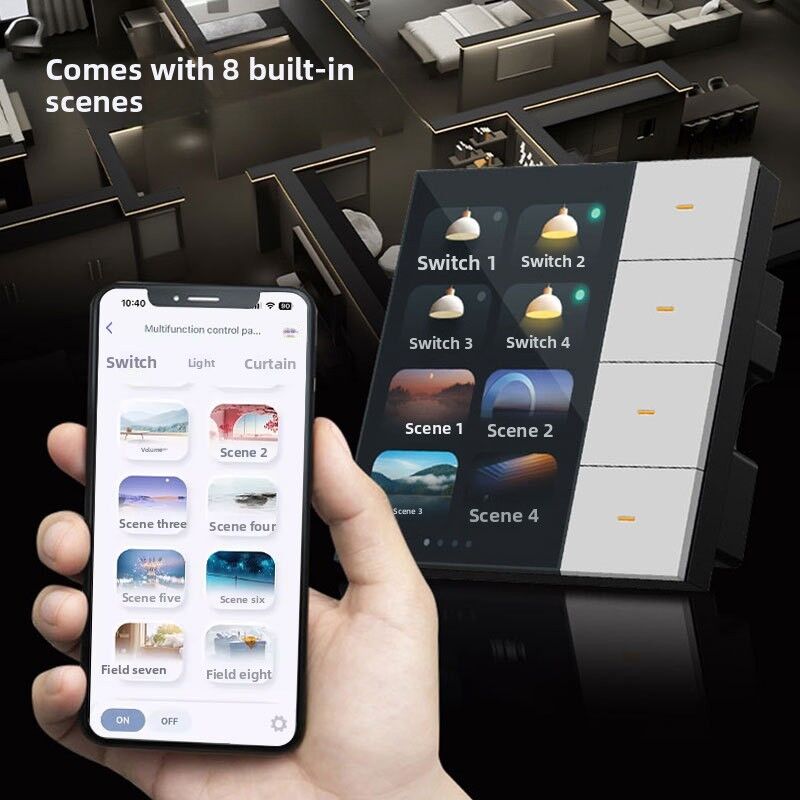SIXWGH Smart Life Smart Touch Wand Schalter 4-fach WiFi Zigbee Panel Radar Sensor Bunt Individuell Luxus Haus Hotel Büro