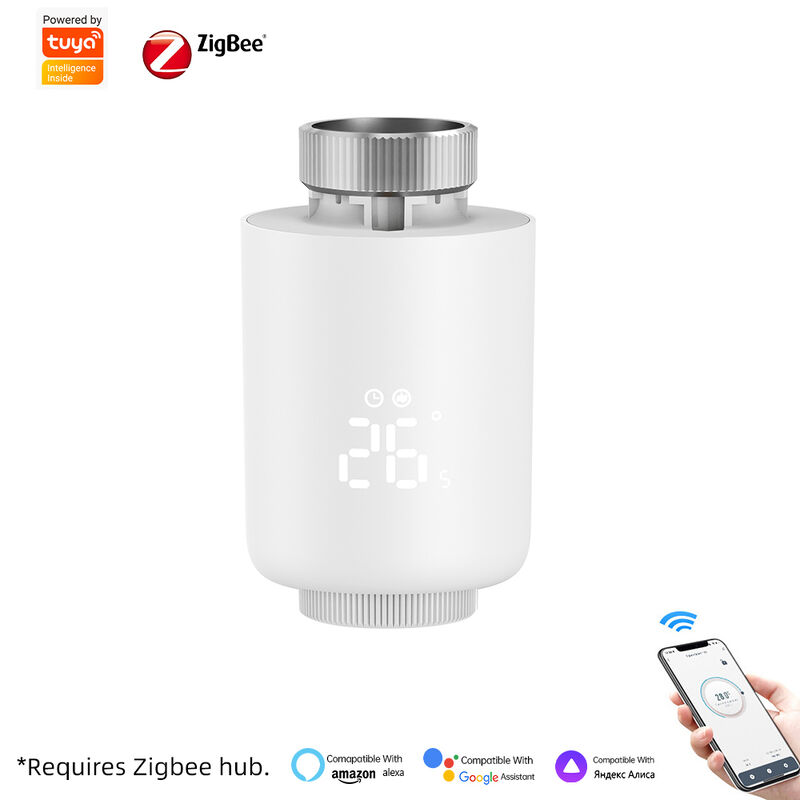 SIXWGH Tuya Zigbee Smart Thermostatisches Heizkörperventil TRV APP Sprachsteuerung Automatischer Zeitplan Bar Design Alexa/Google Home Kompatibel