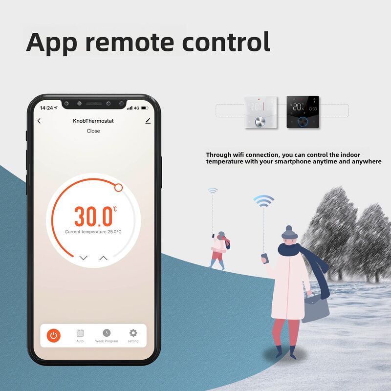 SIXWGH Tuya Smart WiFi Thermostat Elektrische Heizung APP Steuerung Sprachassistent Kompatible Energiesparmodus Kindersperre hoch