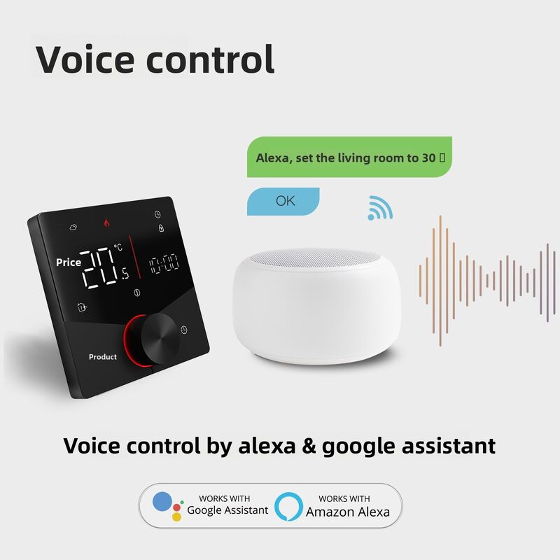SIXWGH Tuya Smart WiFi Thermostat Elektrische Heizung APP Steuerung Sprachassistent Kompatible Energiesparmodus Kindersperre hoch