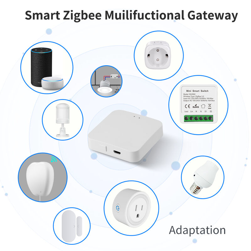 SIXWGH Smart Zigbee Multifunktions Gateway Heimautomation Mini Hub für Wi-Fi und Blue Tooth Protokoll Sprachsteuerung sichere Fernbedienung