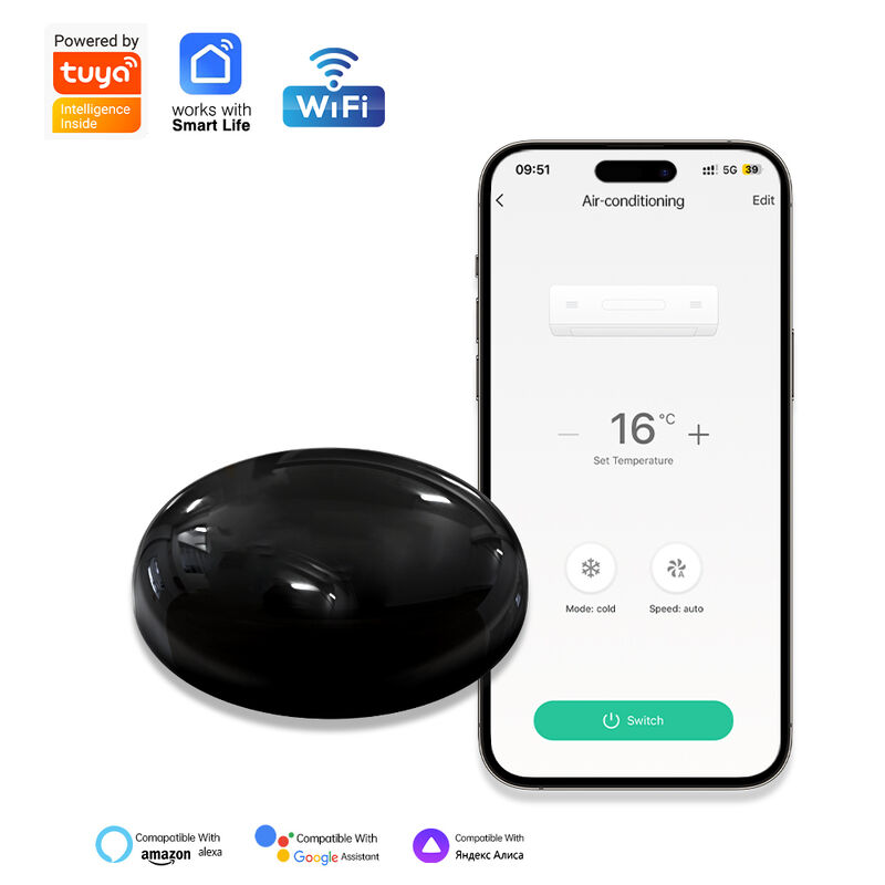 SIXWGH Smart Home WiFi Sprachsteuerung Klimaanlage Alexa Google Home TuyaApp Kompatibilität Universal Infrarot Typ-C
