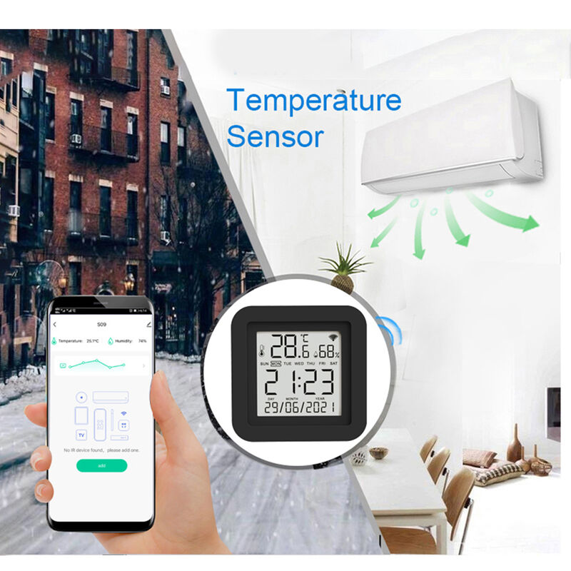 SIXWGH 3-in-1 Smart Home Automation Gerät Tuya Wi-Fi IR Fernbedienung LCD Display Temperatur- und Feuchtigkeitssensor Sprachsteuerung