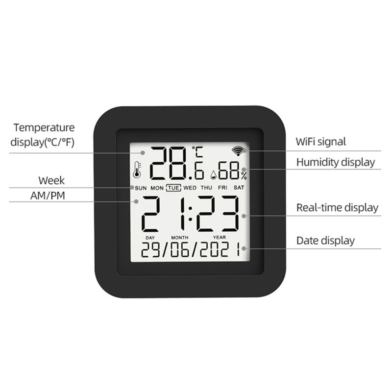 SIXWGH 3-in-1 Smart Home Automation Gerät Tuya Wi-Fi IR Fernbedienung LCD Display Temperatur- und Feuchtigkeitssensor Sprachsteuerung